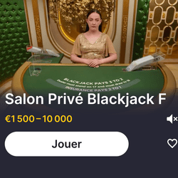 Exemple de tables VIP privatives de blackjack