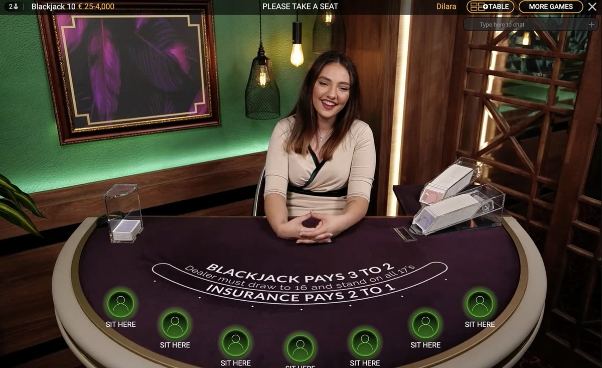 Croupière Blackjack Playtech