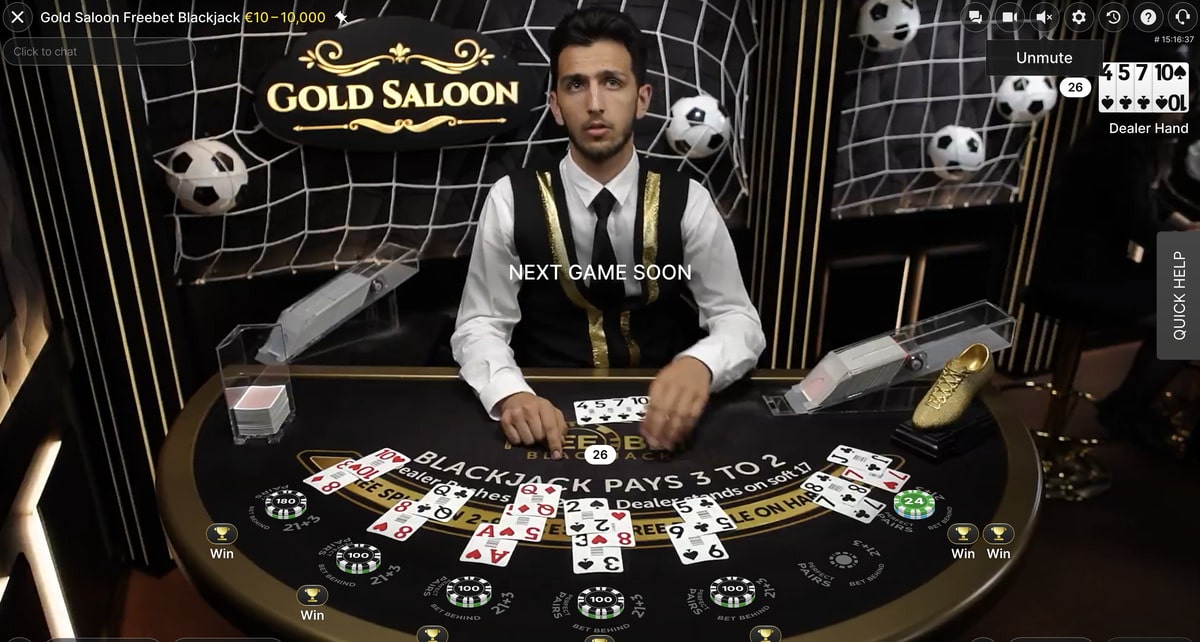 Studio Gold Saloon Free Bet Blackjack