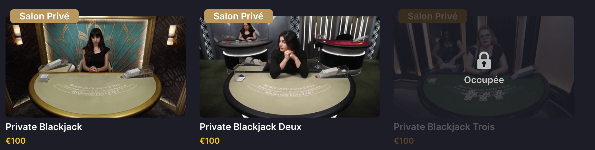 Croupier Privé Blackjack