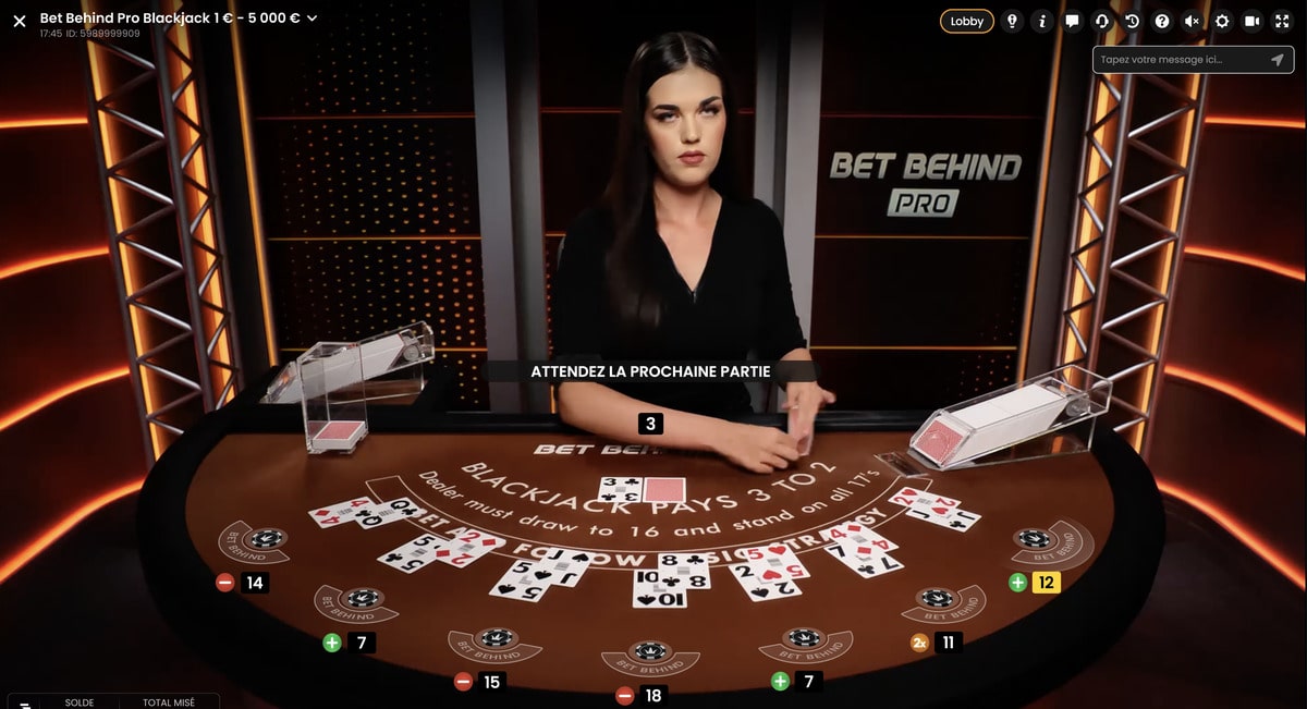 Studio Bet Behind Pro Blackjack