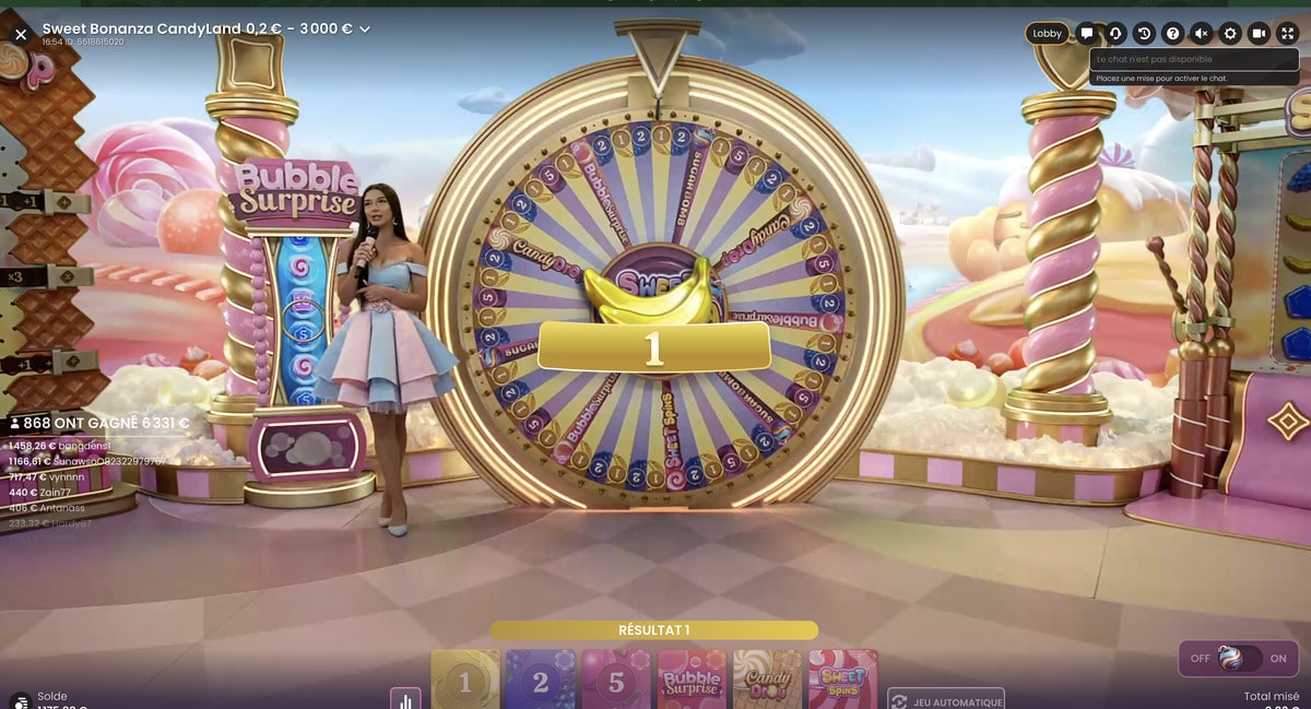 Roue de la Fortune Sweet Bonanza Candyland