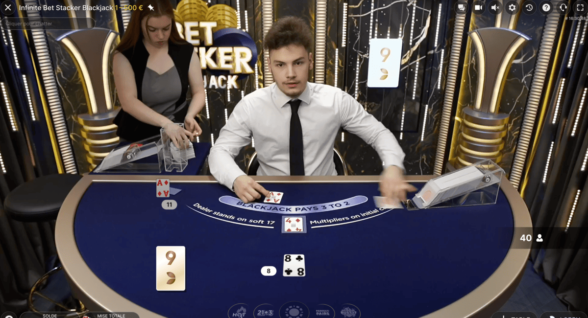 Melange des Cartes Bet Stacker Blackjack