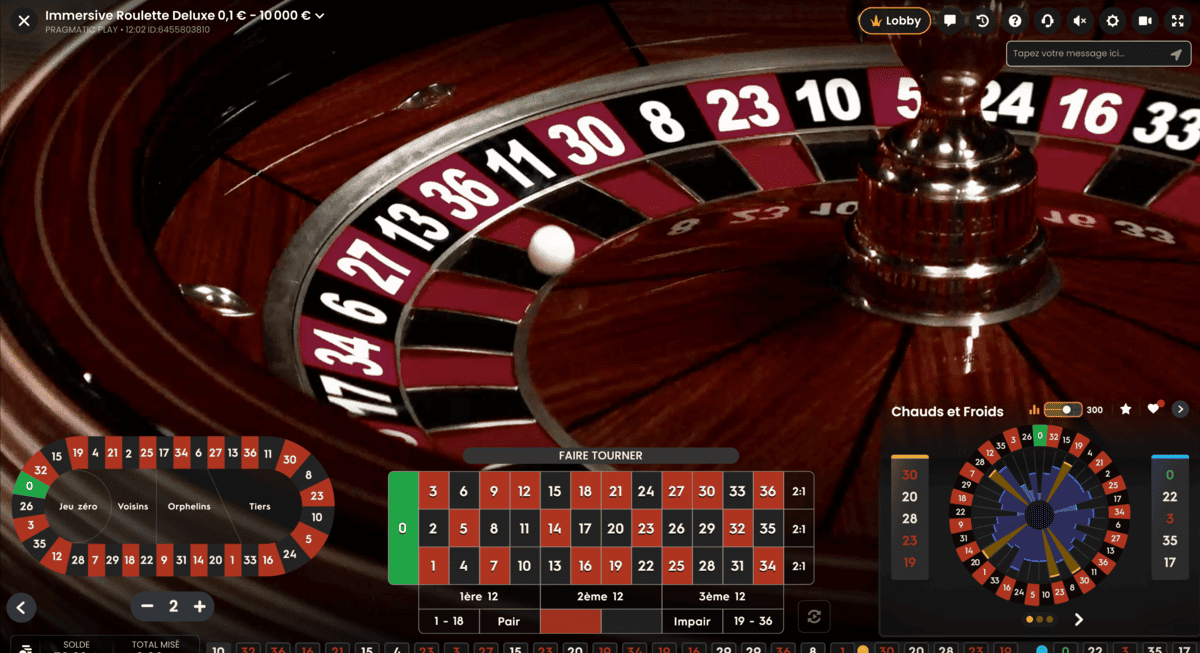 Cylindre de l'Immersive Roulette Deluxe